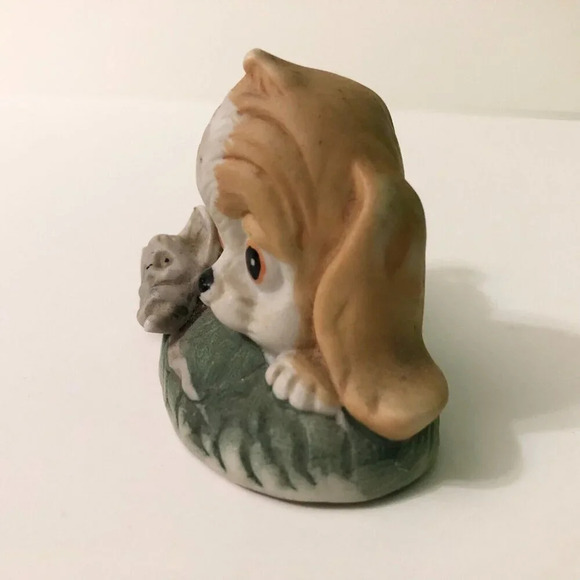 Vintage Puppy Dog and Mouse Ceramic Figurine  Made in Taiwan 2.5 Inch Tall - Picture 11 of 14